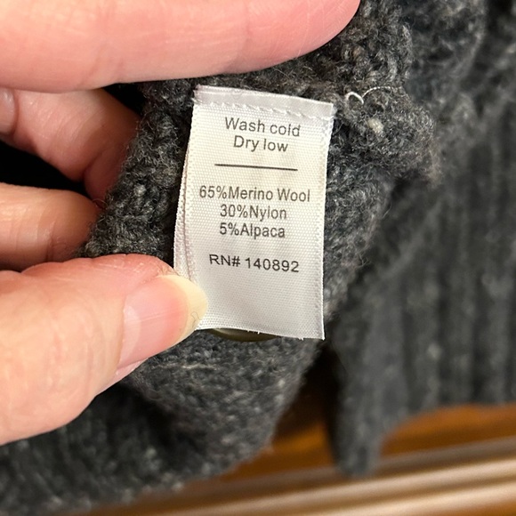 Marine Layer Mens Large Maurice Cardigan “Soot” grey wool alpaca - Picture 7 of 10